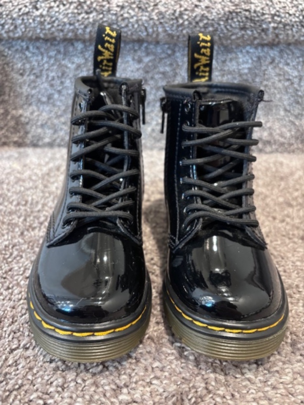 INFANT 1460 PATENT LEATHER LACE UP BOOTS